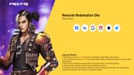 Rewards Redemption Site (Image via Garena)